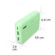 Power pack 10000mAh 2xUSB-A zielony 