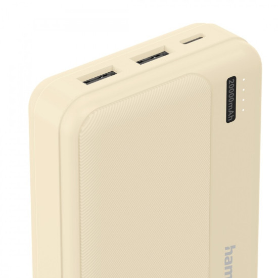 Power pack 20000 mAh 2xUSB-A piaskowy 