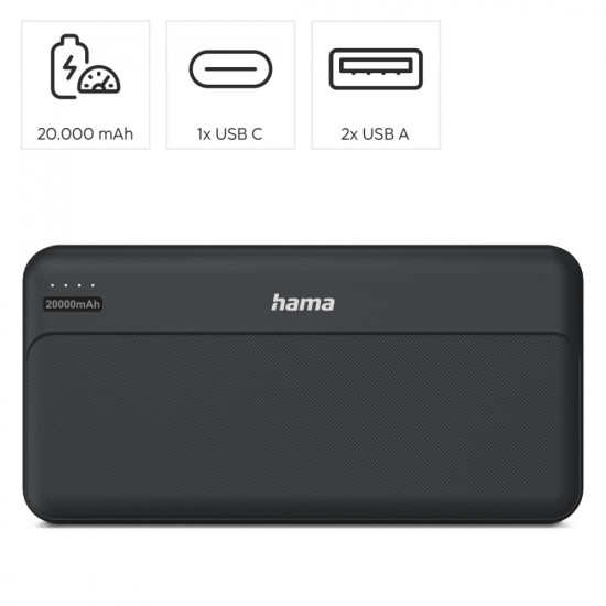 Power pack 20000 mAh 2xUSB-A antracyt 
