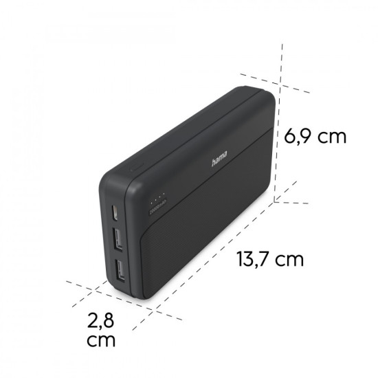 Power pack 20000 mAh 2xUSB-A antracyt 