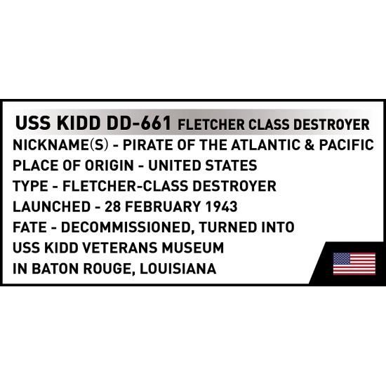 Klocki USS Kidd DD-661 