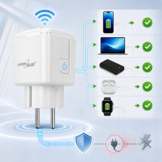 Zdalnie sterowane gniazdko Wi-fi Tuya GB735 W 