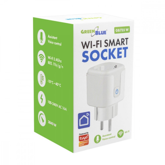 Zdalnie sterowane gniazdko Wi-fi Tuya GB735 W 