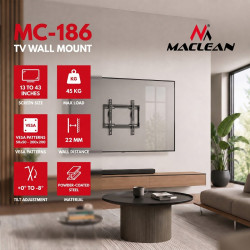 Uchwyt do TV czarny max 45 kg MC-186 