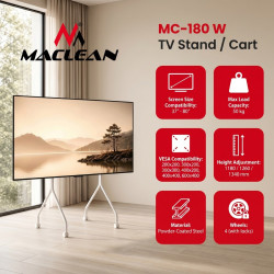 Stand do TV na kółkach max 50kg MC-180 W 