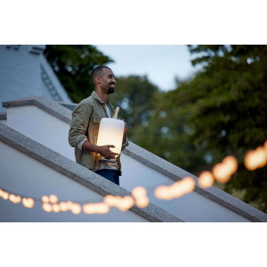 Lampa LED z głośnikiem i coolerem na napoje Atmos silver