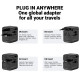 World Travel Adapter GaN 45W UK/EU/US/AU czarny
