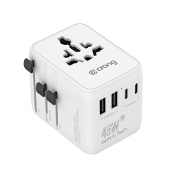 World Travel Adapter GaN 45W UK/EU/US/AU biały