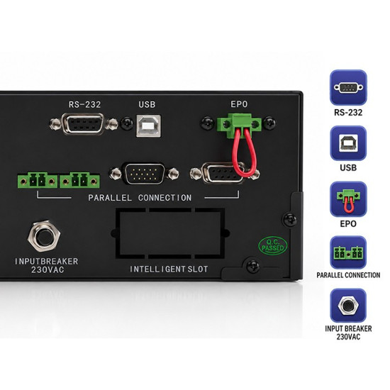 UPS Pure Sine Wave do RACK | 3kVA | 3000W | PF1.0 | LCD | EPO |  USB | On-line 