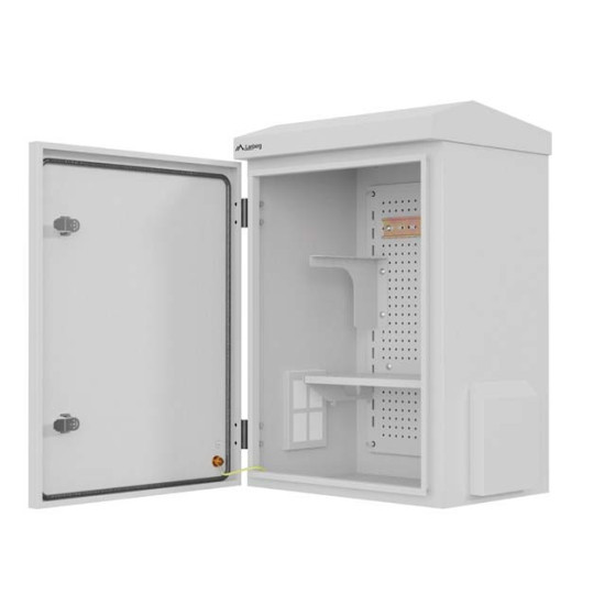 Szafa rack wisząca 10 cali hermetyczna IP55 montaż na ścianie/słupie340x250x500 szara (złożona)