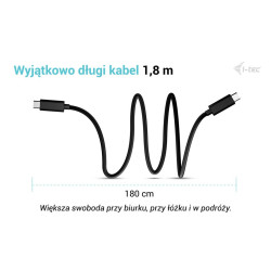 Kabel USB-C TB5 1.8m, czarny