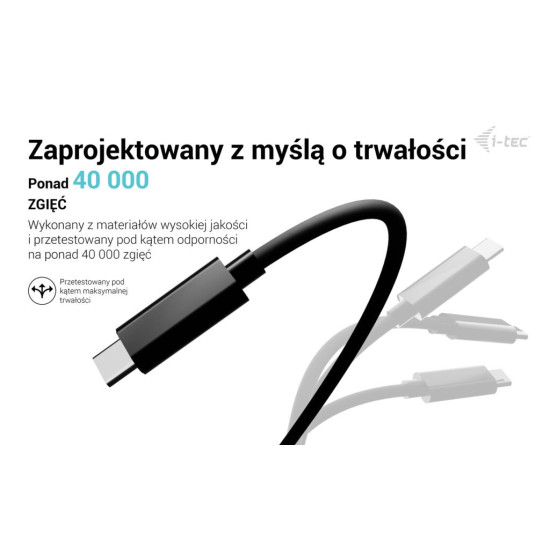 Kabel USB-C TB5 1.8m, czarny