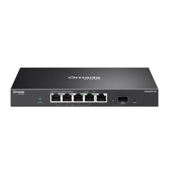 Przełącznik Omada Easy Managed, 5 portów 2,5G w tym 4 porty PoE++ i 1 slot SFP+ 10G