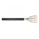Kabel instalacyjny zewnętrzny żelowany kat.5e, U/UTP, AWG 24/1, PE, 100m, czarny 