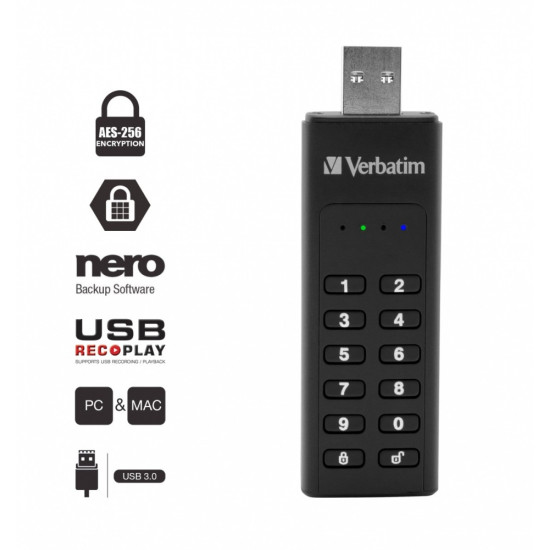 Pendrive 32GB Keypad Secure AES 256 Bit szyfrowanie, klawiatura 