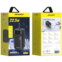 Powerbank 50000mAh 22,5W PA-106 PD 3xUSB-C 