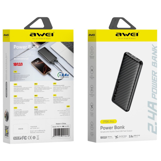 Powerbank 10000mAh P5K Pro 2xUSB 