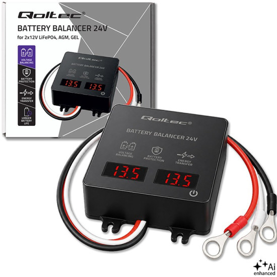 Balanser napięcia 24V do akumulatorów 2x12V | 5A | AGM GEL LiFePO4 | LED 