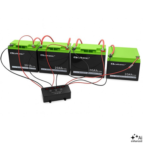 Balanser napięcia 48V do akumulatorów 4x12V | 10A | AGM GEL LiFePO4 | LED 