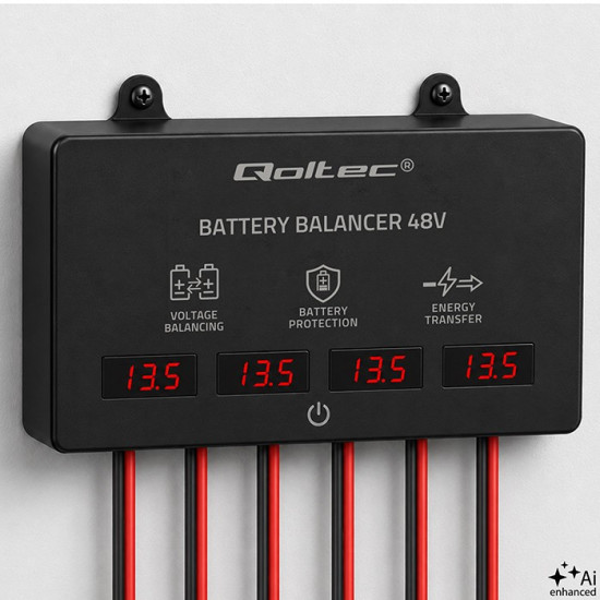 Balanser napięcia 48V do akumulatorów 4x12V | 10A | AGM GEL LiFePO4 | LED 