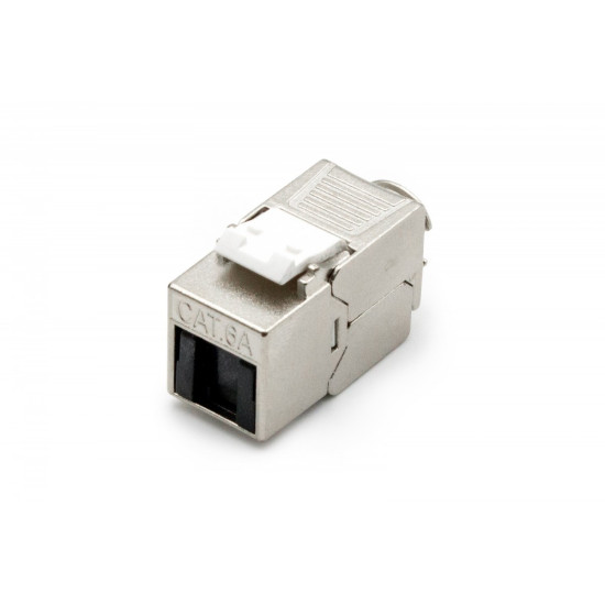 Moduł (gniazdo) Keystone RJ45 (8P8C) kat.6A, STP, ekranowany, beznarzędziowy, osłona przeciwpyłowa