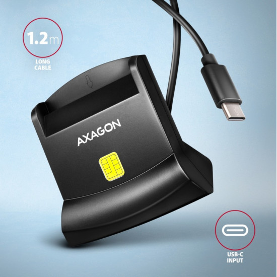 Czytnik smart kart identyfikacyjnych USB-C CRE-SM4NC 