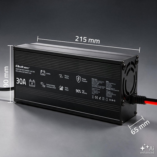 Ładowarka do akumulatora LiFePO4 12V | 30A | PF 0.9 | LED 
