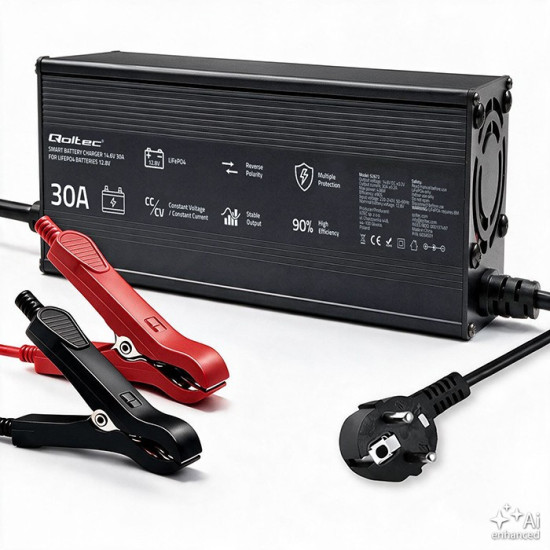 Ładowarka do akumulatora LiFePO4 12V | 30A | PF 0.9 | LED 
