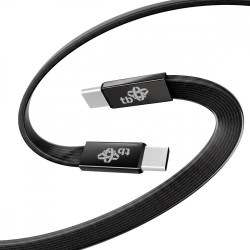 Kabel USB C - USB C 1m płaski czarny