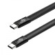 Kabel USB C - USB C 1m płaski czarny