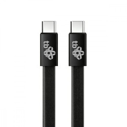 Kabel USB C - USB C 1m płaski czarny