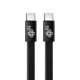 Kabel USB C - USB C 1m płaski czarny