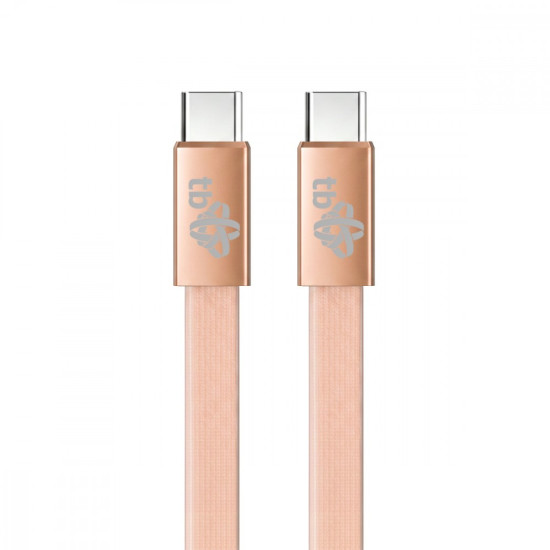 Kabel USB C - USB C 1m płaski brzoskwiniowy