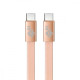 Kabel USB C - USB C 1m płaski brzoskwiniowy