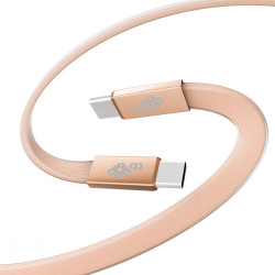 Kabel USB C - USB C 1m płaski brzoskwiniowy