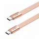 Kabel USB C - USB C 1m płaski brzoskwiniowy