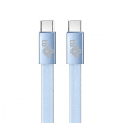 Kabel USB C - USB C 1m płaski błękitny