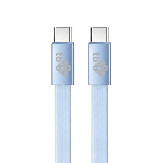 Kabel USB C - USB C 1m płaski błękitny