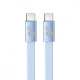 Kabel USB C - USB C 1m płaski błękitny