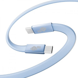 Kabel USB C - USB C 1m płaski błękitny