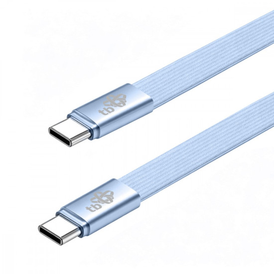 Kabel USB C - USB C 1m płaski błękitny