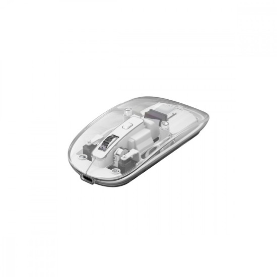 Mysz biurowa PRISM 20W bezprzewodowa transparentna 