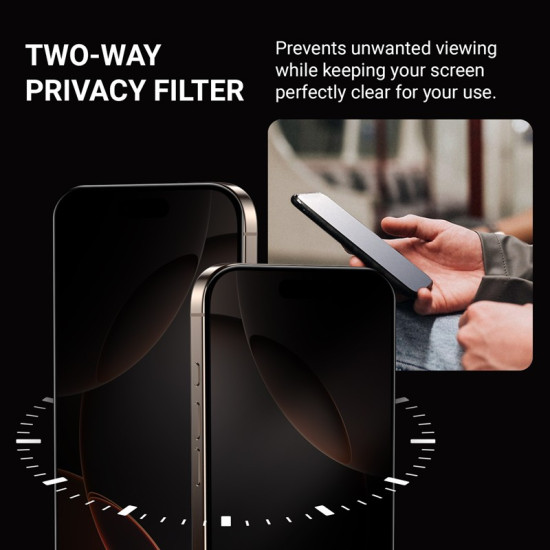 Hartowane szkło prywatyzujące Privacy 3D Armour Glass do iPhone 18 Pro Max