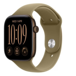 Watch seria 12 GPS+Cellular, koperta 42 mm z aluminium w kolorze ciemnego brązu, pasek sportowy w kolorze oliwki - rozmiar S/M