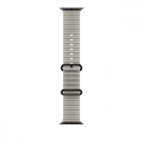 Pasek Ocean w kolorze półprzezroczystej szarości do koperty 49 mm - elementy z tytanu w kolorze czarnym