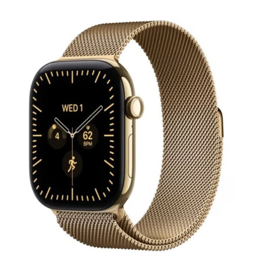 Watch seria 12 GPS + Cellular, koperta 42 mm z tytanu w kolorze żywego złota, bransoleta mediolańska w kolorze żywego złota