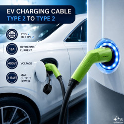 Kabel EV typ2 do ładowania samochodu | 400V | 11kW | 16A | 5m 