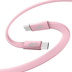 Kabel USB C - USB C 1m płaski pudrowy róż