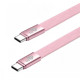 Kabel USB C - USB C 1m płaski pudrowy róż