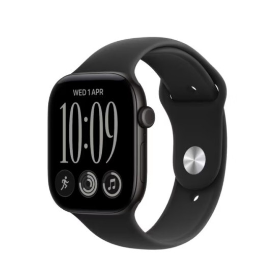 Watch seria 12 GPS+Cellular, koperta 46 mm z aluminium w kolorze czarnym, pasek sportowy w kolorze czarnym - rozmiar M/L